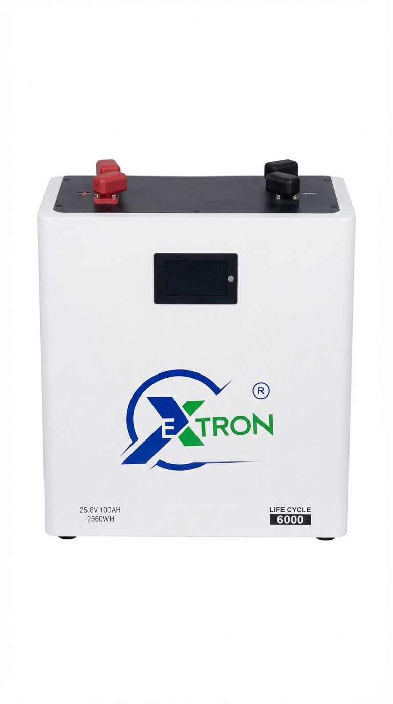 Lithium battery cabinet 25.6V 100Ah front view